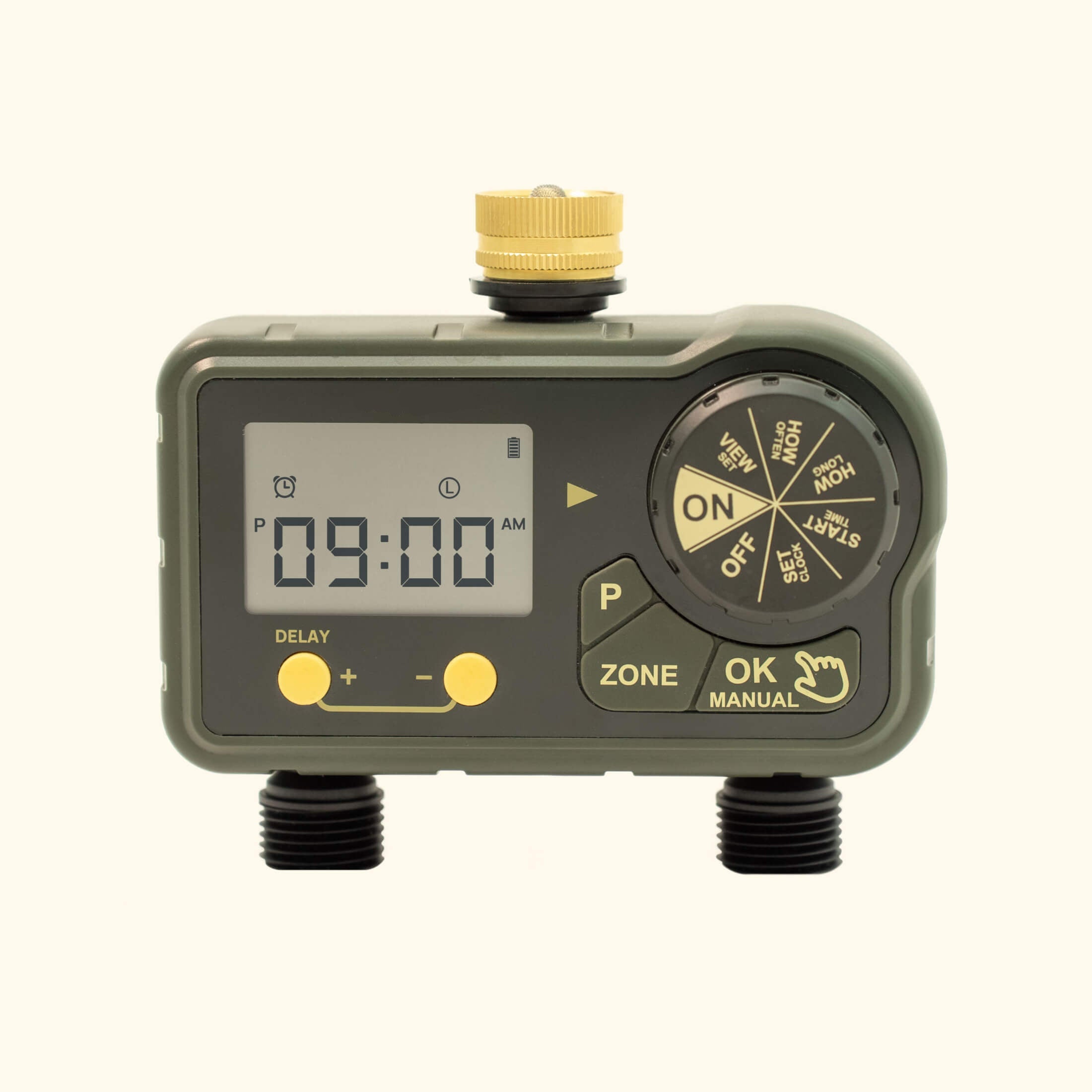 Greenhaus Gardening 2 Zone Waterproof Water Timer for Garden Irrigation Systems
