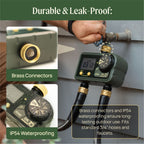 Greenhaus Gardening 2 Zone Waterproof Water Timer for Garden Irrigation Systems