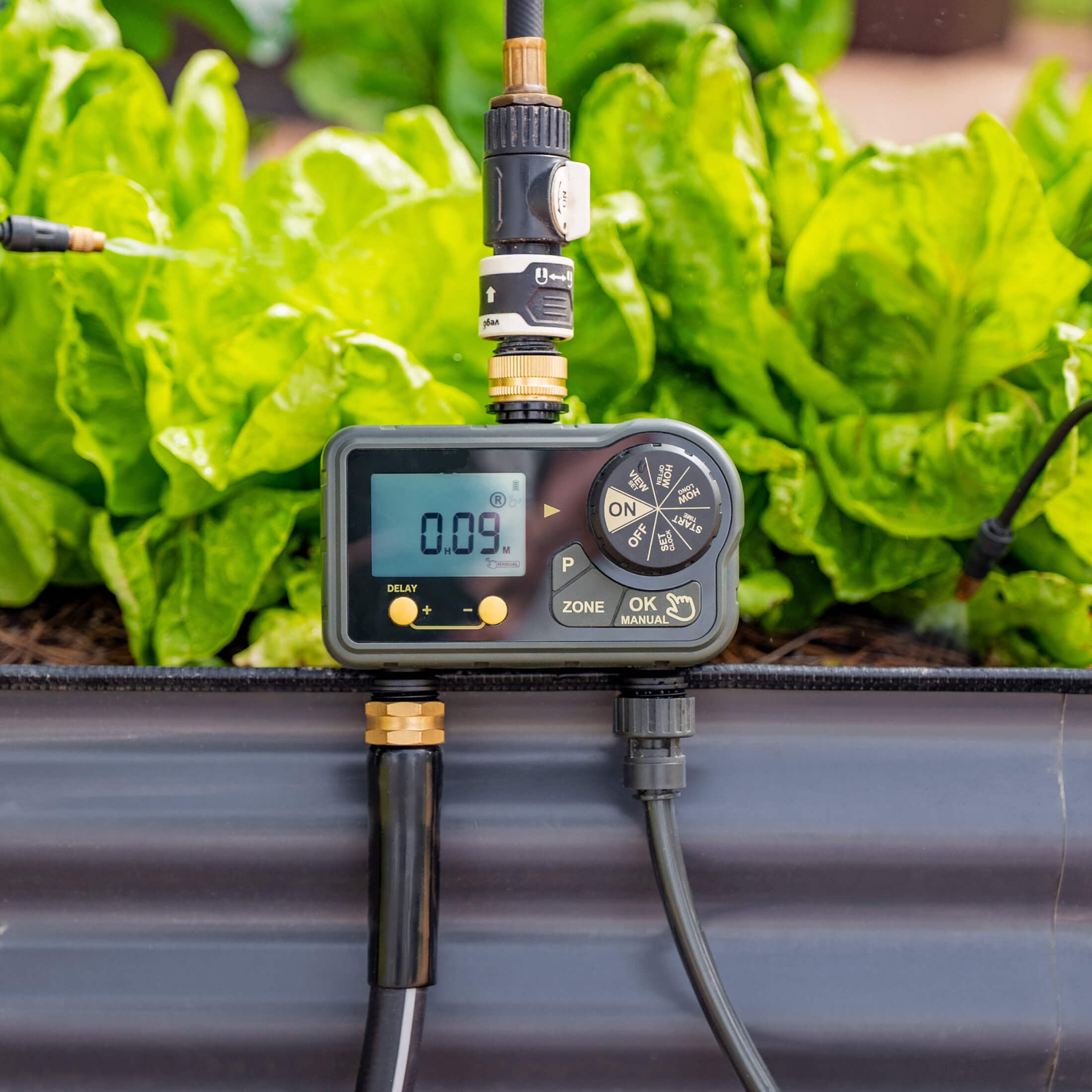 Greenhaus Gardening 2 Zone Waterproof Water Timer for Garden Irrigation Systems