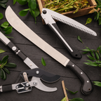 Greenhaus Gardening Garden Machete, Folding Saw & Lopper Clearing Set