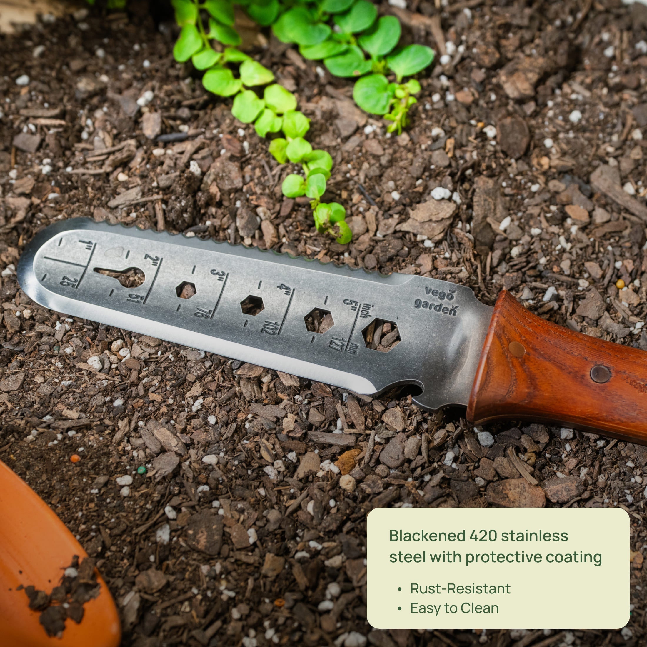 Greenhaus Gardening Garden Utility Knife, Multi-Tool for Planting & Weeding