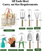 GreenHaus Gardening Complete Gardening Tool Set with Durable Garden Bag