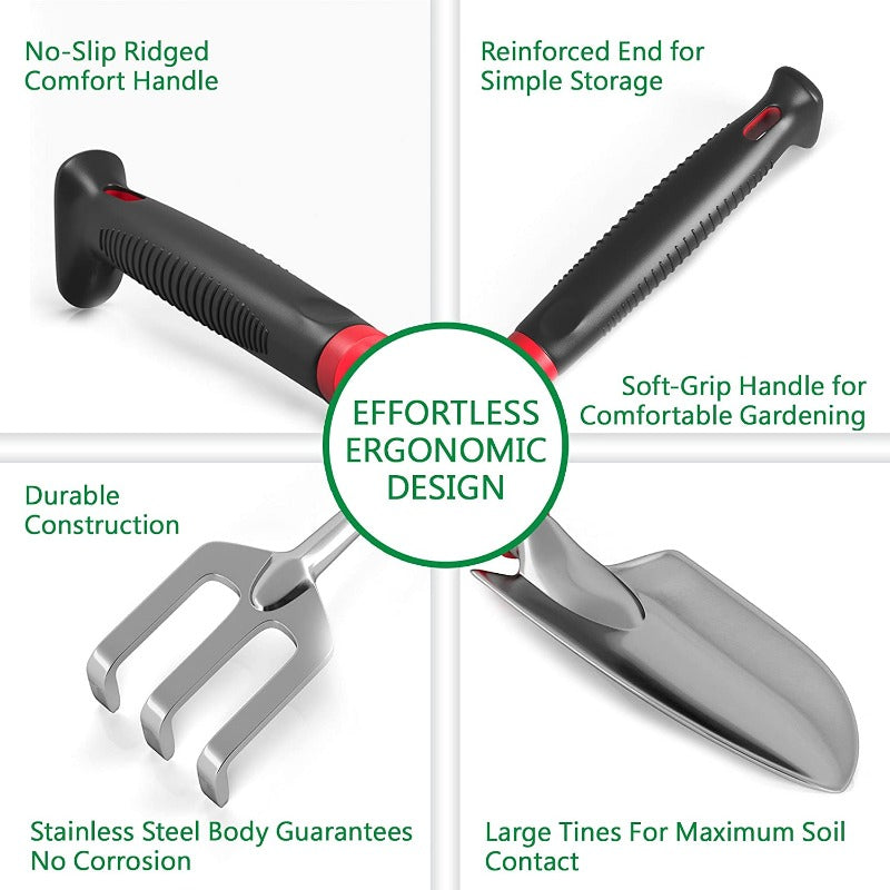 GreenHaus Gardening Complete Garden Tool Set with Carry Bag & Knee Pad