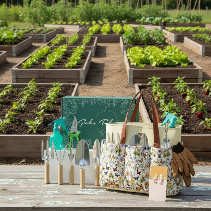 GreenHaus Gardening Complete Gardening Tool Set with Durable Garden Bag