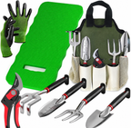 GreenHaus Gardening Complete Garden Tool Set with Carry Bag & Knee Pad