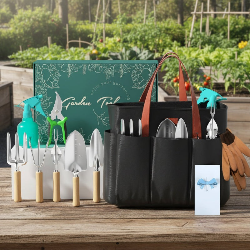 GreenHaus Gardening Complete Gardening Tool Set with Durable Garden Bag