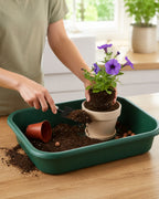 Greenhaus Gardening Extra-Large Heavy-Duty Potting Tray Set for Repotting, Soil Mixing & Bottom Watering – 2 Pack