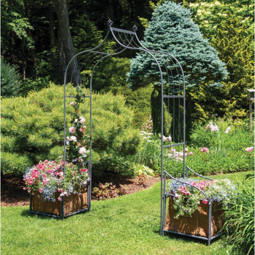 Greenhaus Gardening Metal Garden Arbor, Weather-Resistant Arch