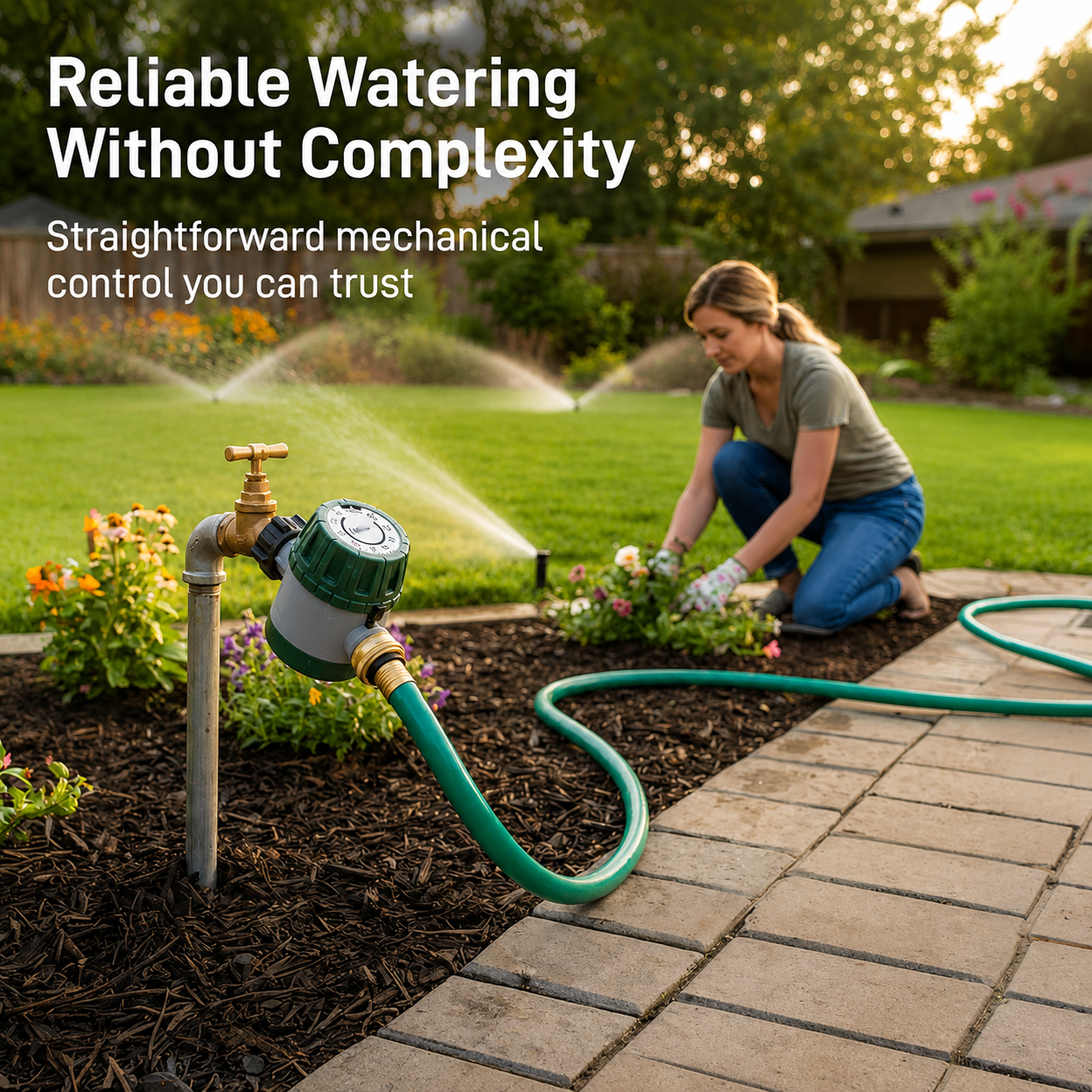 Greenhaus Gardening Mechanical Hose Water Timer with Adjustable Shut-Off Dial