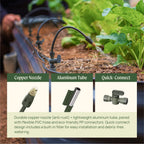 Greenhaus Gardening Drip Irrigation Kit for Raised Garden Beds with Adjustable Spray Modes