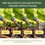 Greenhaus Gardening Drip Irrigation Kit for Raised Garden Beds with Adjustable Spray Modes