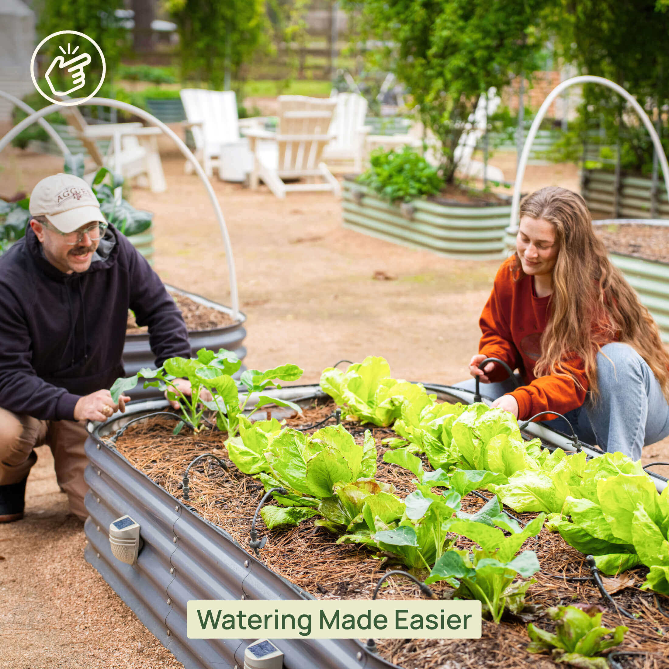Greenhaus Gardening Drip Irrigation Kit for Raised Garden Beds with Adjustable Spray Modes