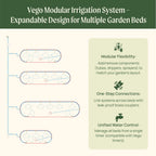 Greenhaus Gardening Drip Irrigation Kit for Raised Garden Beds with Adjustable Spray Modes