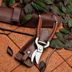 Greenhaus Gardening Premium Trim Pruner Set with Real Leather Holster
