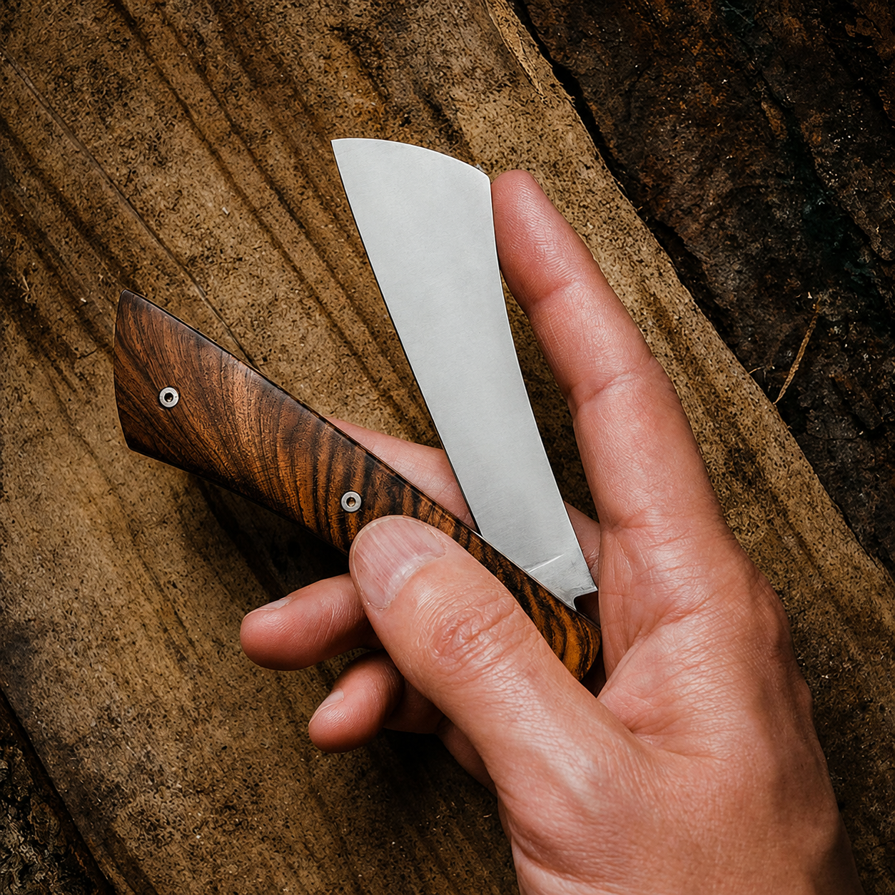 Greenhaus Gardening Folding Knife — Walnut Handle & Stainless Steel Blade