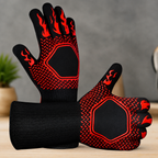 Greenhaus Gardening Heat Resistant BBQ Gloves with Silicone Grip
