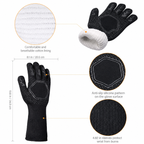Greenhaus Gardening Heat Resistant BBQ Gloves with Silicone Grip
