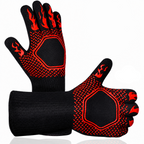 Greenhaus Gardening Heat Resistant BBQ Gloves with Silicone Grip