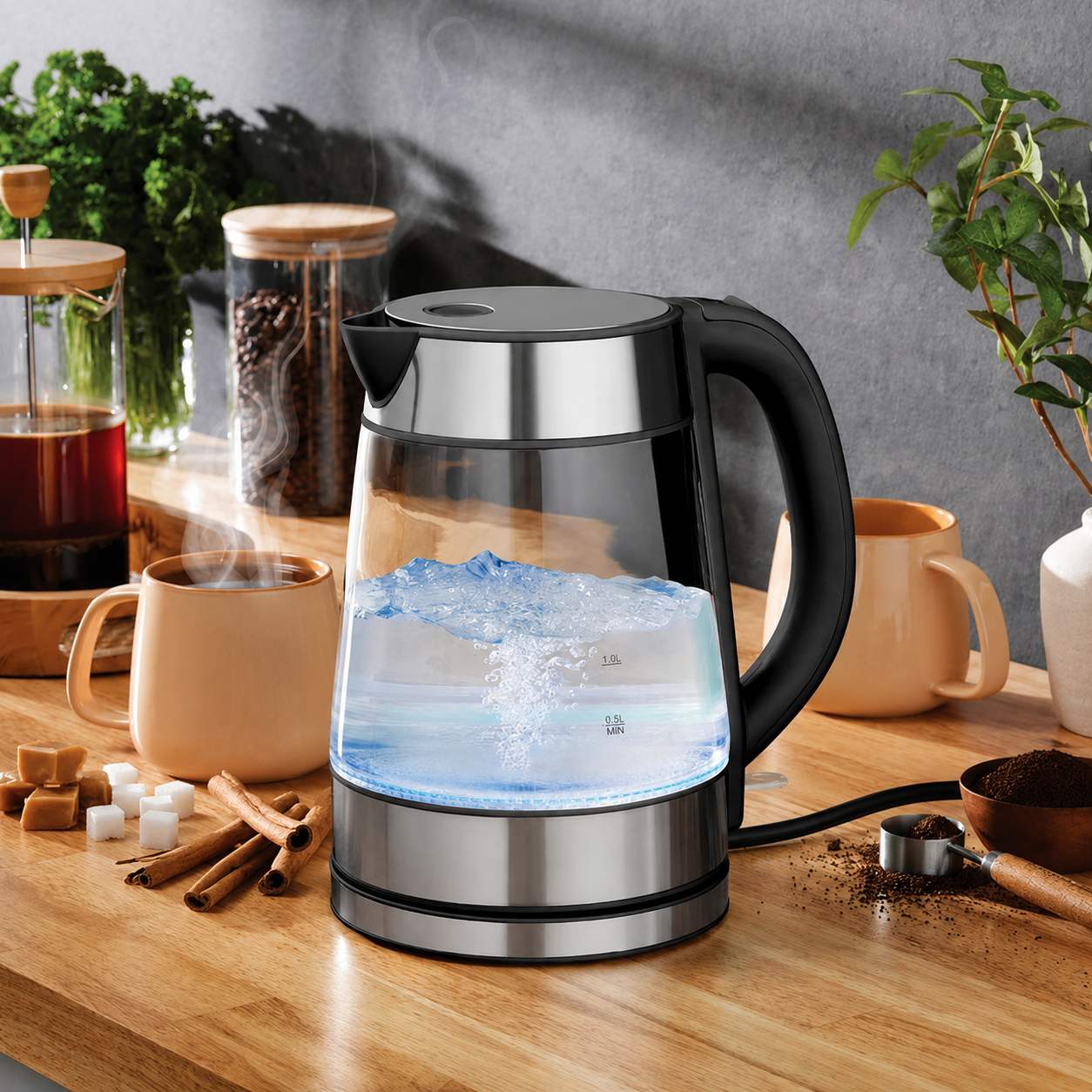 Greenhaus Gardening 1.7L Electric Kettle with Fast Boil and LED Light