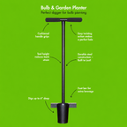 Greenhaus Gardening Bulb Hole Digger, Long Handle Planting Tool