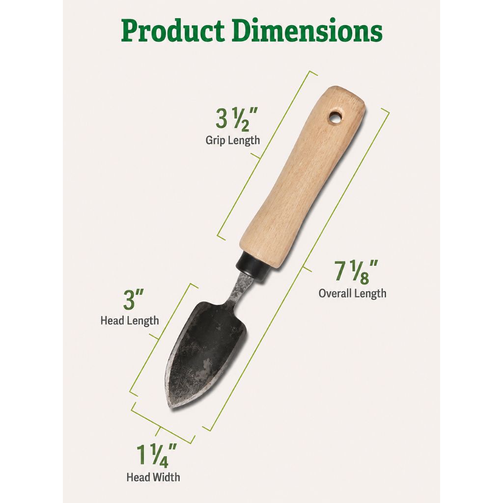 Greenhaus Gardening Mini Garden Trowel, Precision Planting Tool with Hardwood Handle