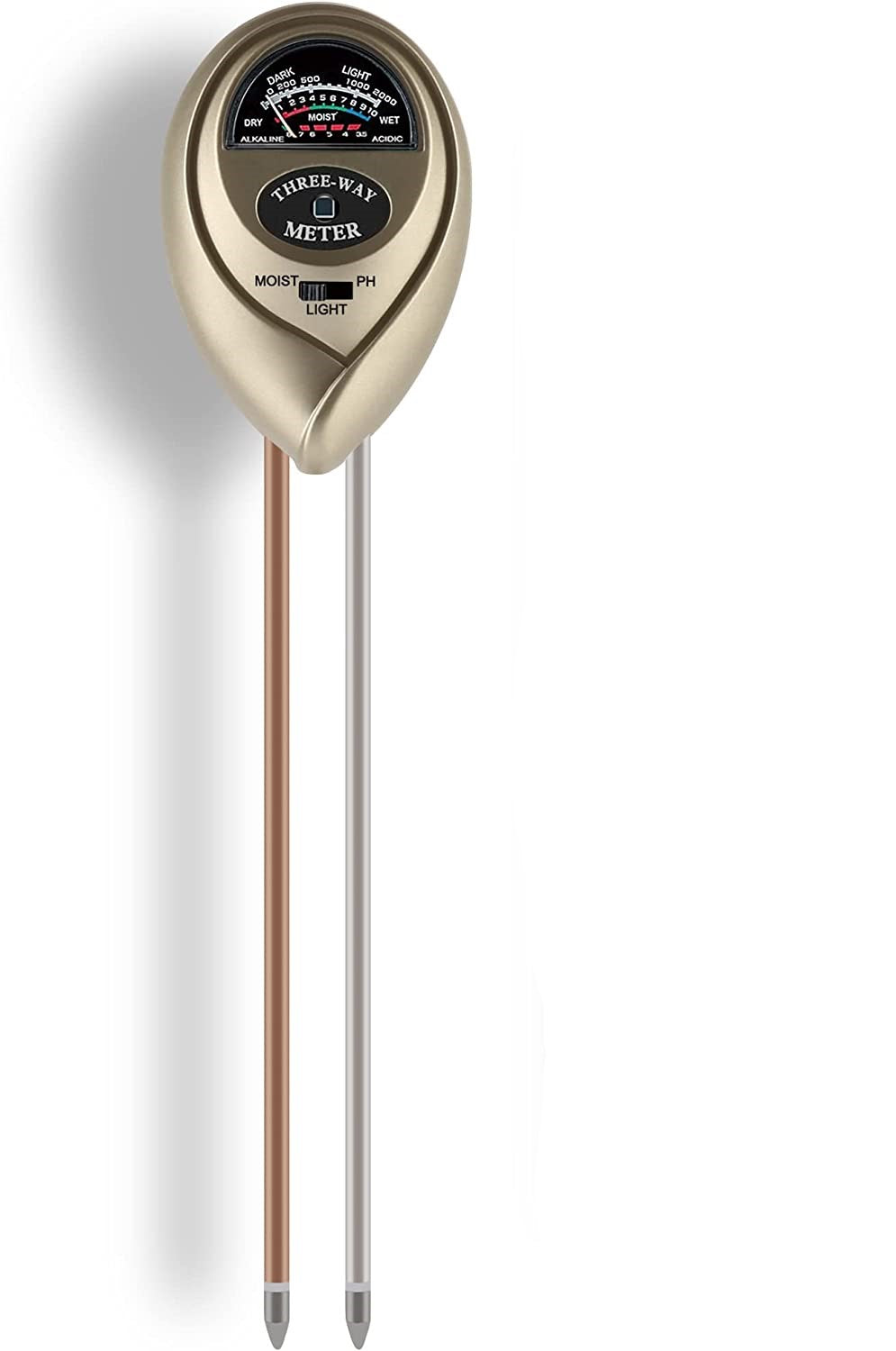 Greenhaus Gardening 3-in-1 Soil Moisture Meter with pH and Light Tester