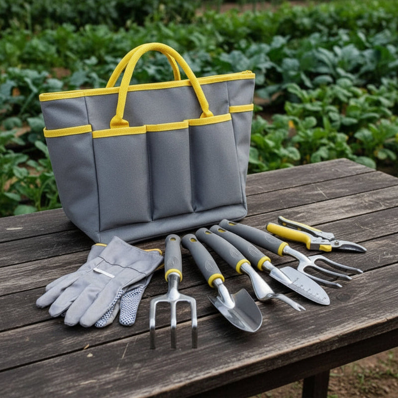 Greenhaus Gardening Garden Tools Set with Kneeling Pad and Gloves