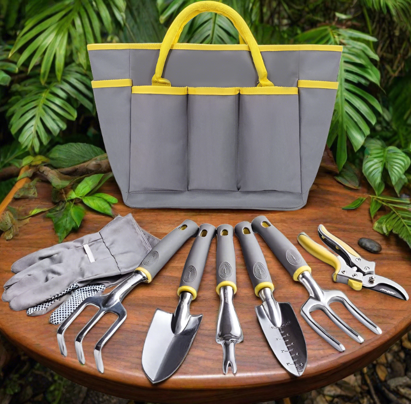 Greenhaus Gardening Garden Tools Set with Kneeling Pad and Gloves