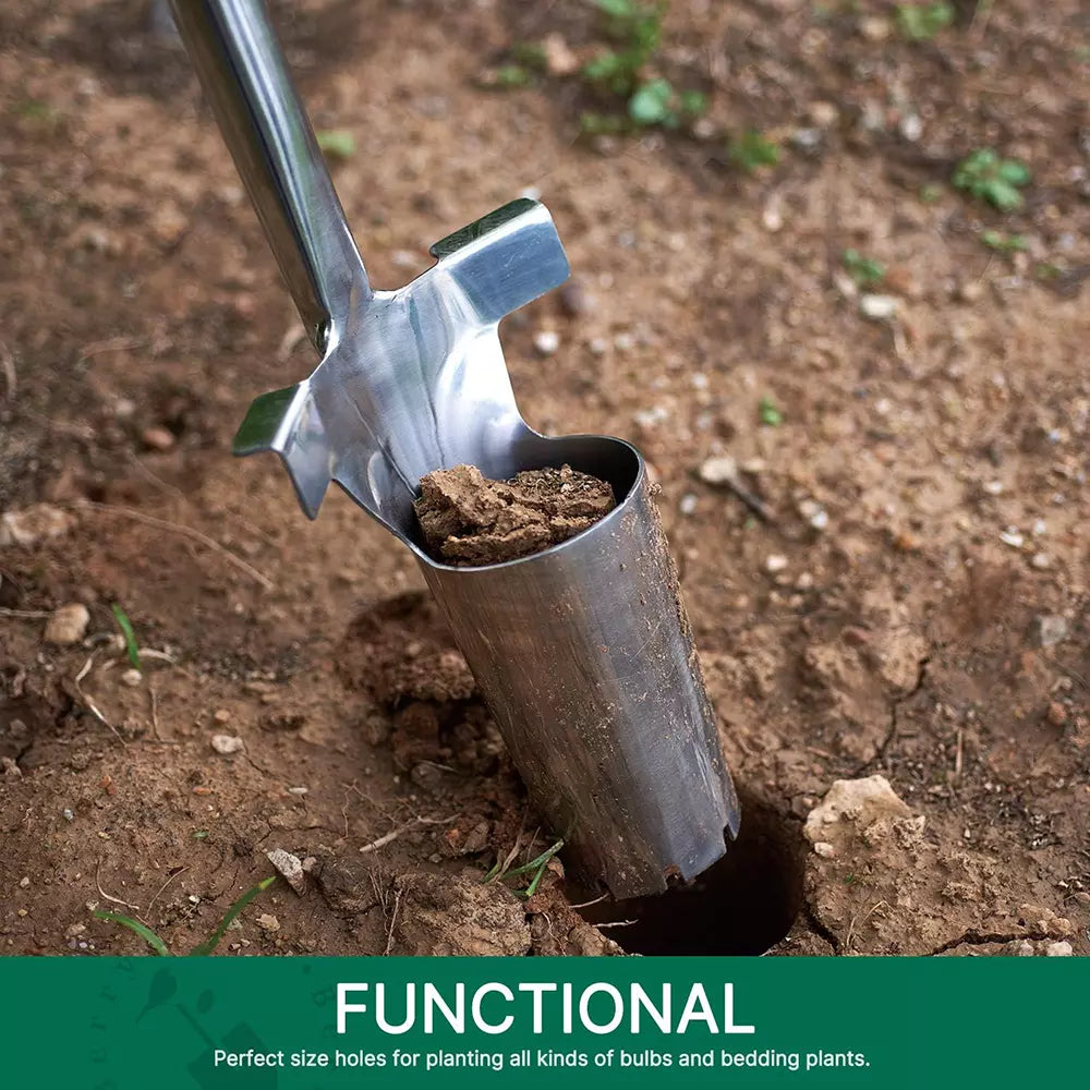 Greenhaus Gardening Stainless Steel Bulb Planter with Foot Step Soil Cutter