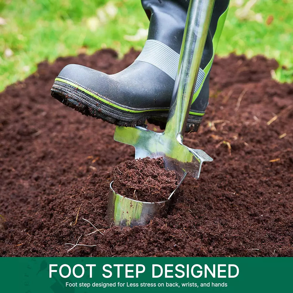 Greenhaus Gardening Stainless Steel Bulb Planter with Foot Step Soil Cutter
