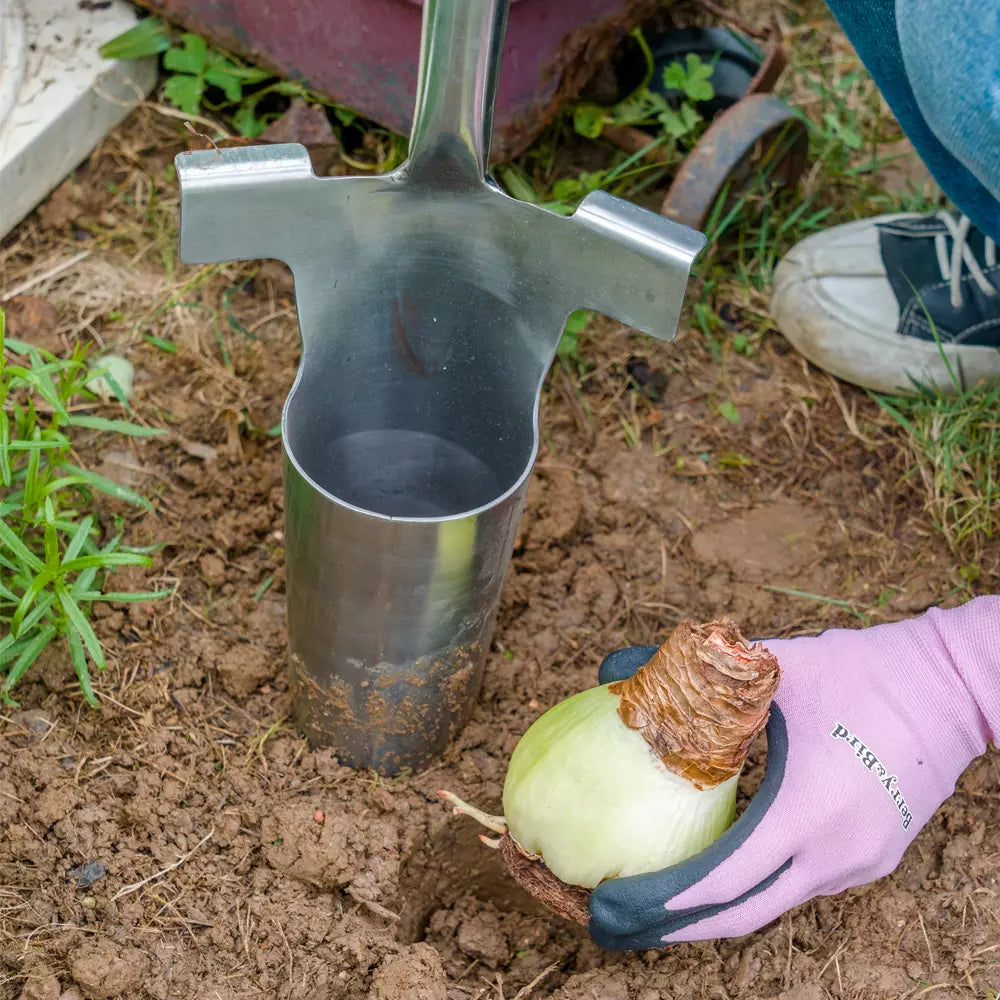 Greenhaus Gardening Stainless Steel Bulb Planter with Foot Step Soil Cutter