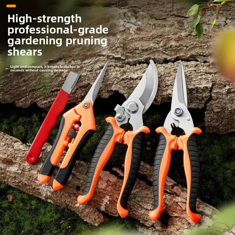 Greenhaus Gardening 4-Piece Garden Pruning Tool Set with Grafting Pruner, Bypass Pruner and Harvest Shears