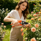 Greenhaus Gardening Carbon Steel Bypass Pruning Shears with Ergonomic Non-Slip Handles