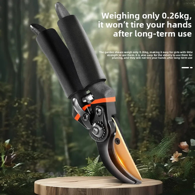 Greenhaus Gardening Professional Ratchet Garden Pruners for Branches and Fruit Trees