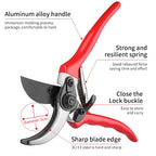 Greenhaus Gardening Industrial Grade Bypass Pruning Shears with Aluminum Alloy Handles