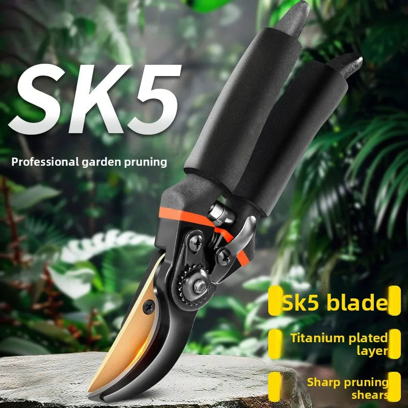 Greenhaus Gardening Professional Ratchet Garden Pruners for Branches and Fruit Trees