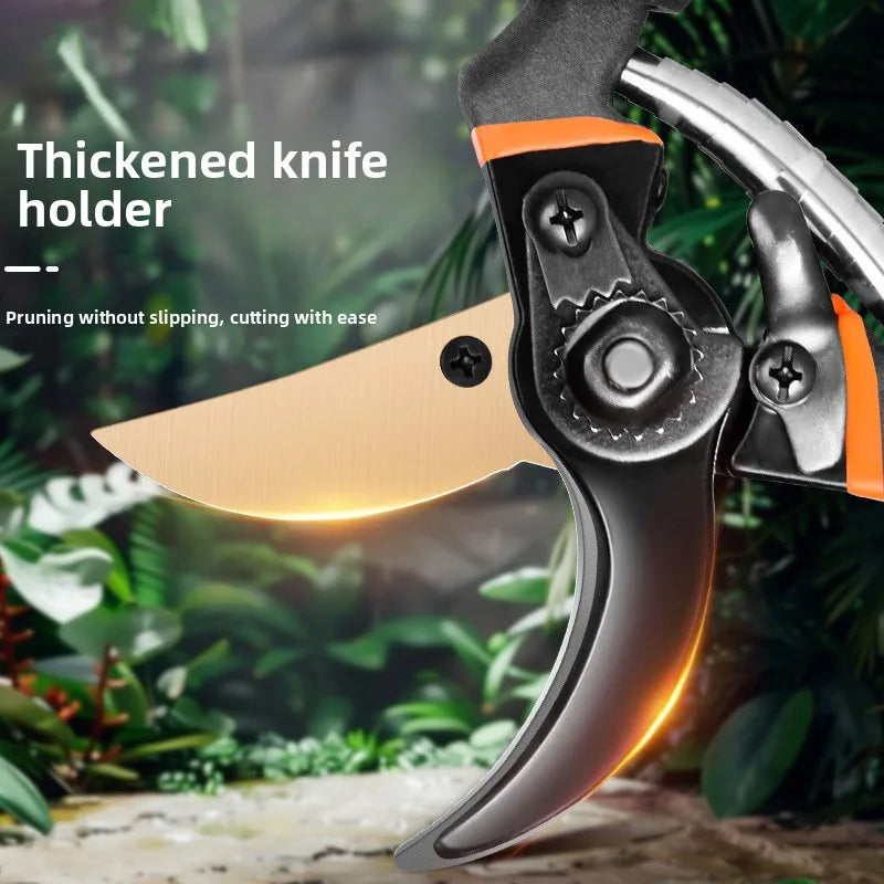 Greenhaus Gardening Professional Ratchet Garden Pruners for Branches and Fruit Trees