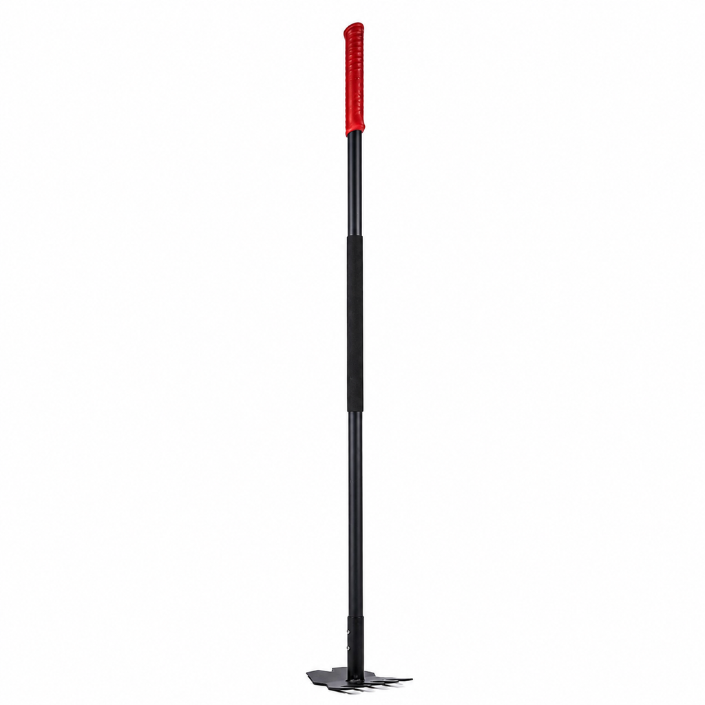 Greenhaus Gardening Steel Hoe Rake, Heavy Duty Weeding and Garden Prep Tool