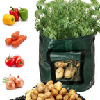 Greenhaus Gardening Vegetable Planting Bags with Easy Access Harvest Flap