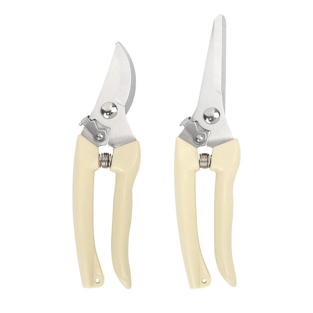 Greenhaus Gardening 2-Piece Garden Pruning Shears Set with Bypass and Straight Blade Clippers