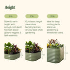 Greenhaus Gardening 17-Inch U-Shaped Steel Raised Garden Bed Kit