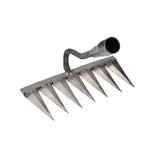Greenhaus Gardening Iron Garden Rake for Stubborn Weed Clearing