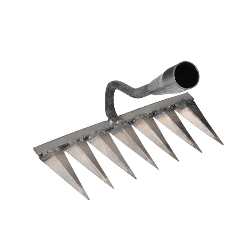 Greenhaus Gardening Iron Garden Rake for Stubborn Weed Clearing