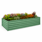 Greenhaus Gardening 8 × 4 × 2 ft Galvanized Raised Garden Bed with Open Bottom