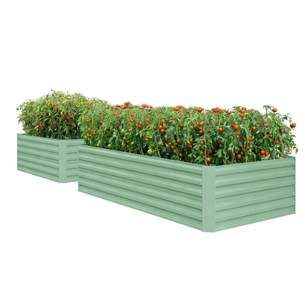 Greenhaus Gardening 2-Pack 8 × 4 × 2 ft Metal Raised Garden Beds
