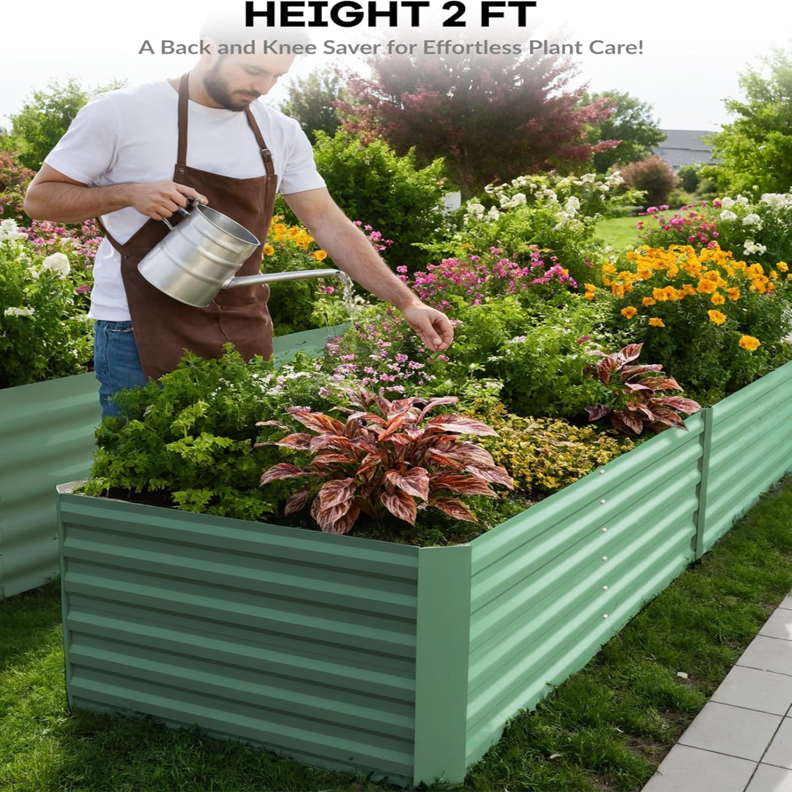 Greenhaus Gardening 2-Pack 8 × 4 × 2 ft Metal Raised Garden Beds