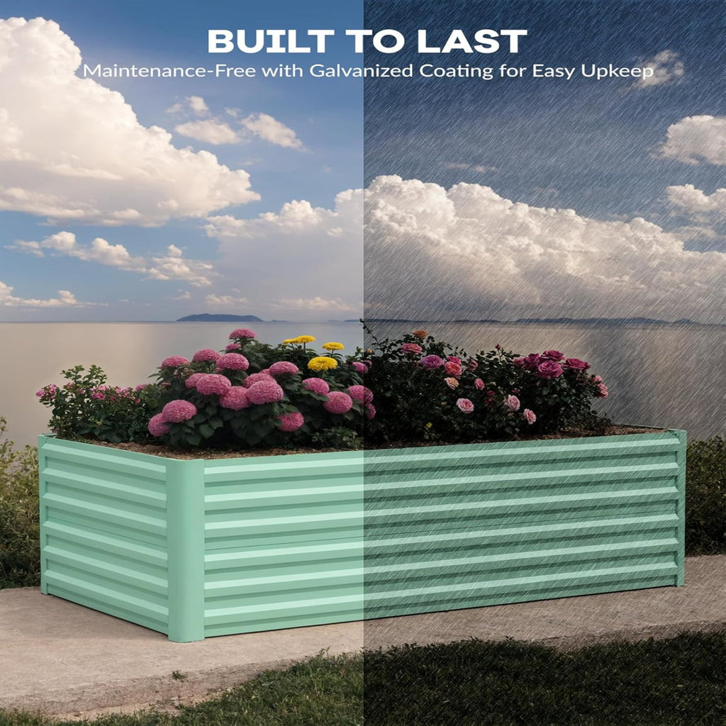 Greenhaus Gardening 2-Pack 8 × 4 × 2 ft Metal Raised Garden Beds