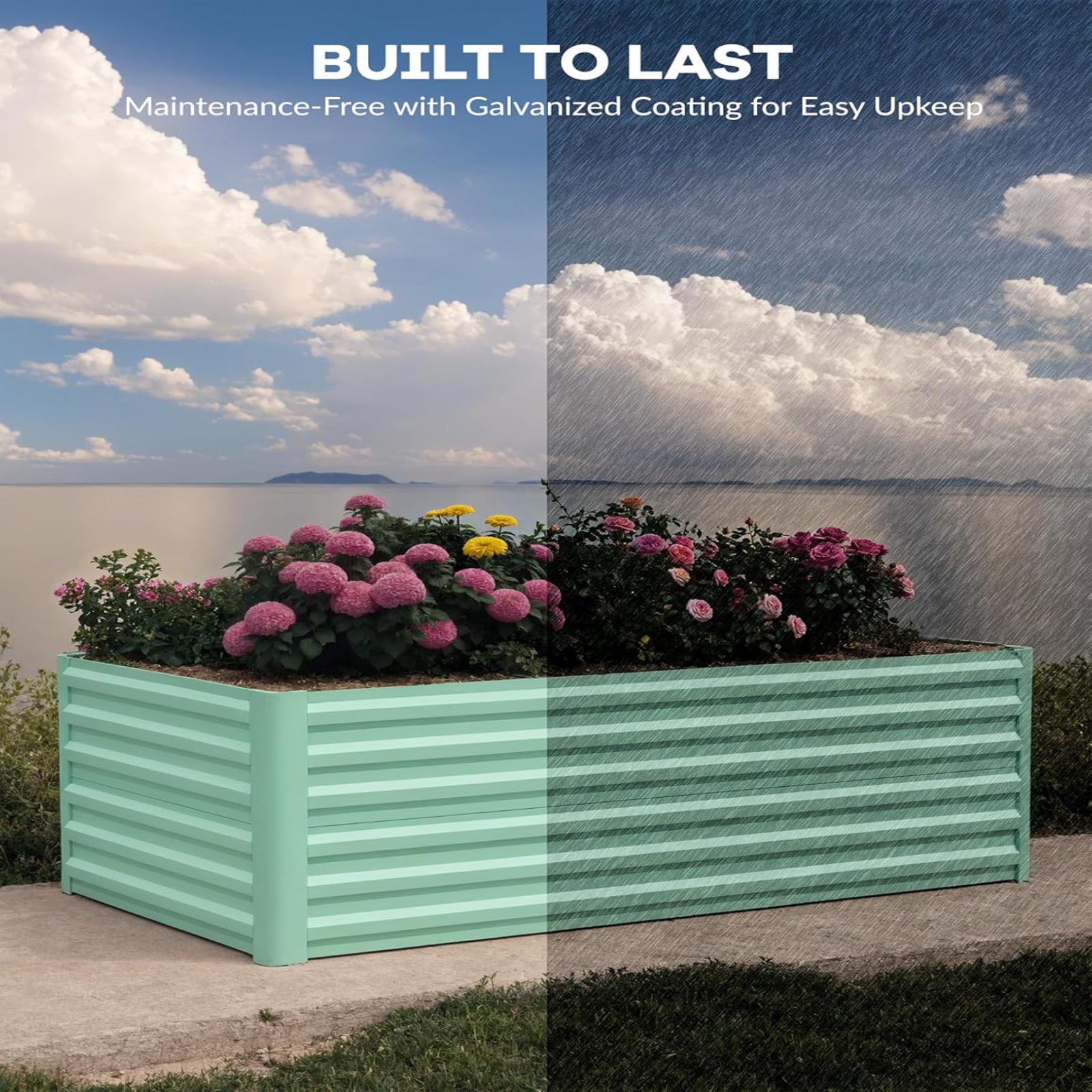 Greenhaus Gardening 2-Pack 8 × 4 × 2 ft Metal Raised Garden Beds