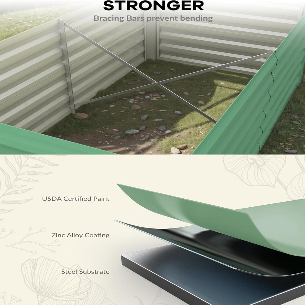 Greenhaus Gardening 2-Pack 8 × 4 × 2 ft Metal Raised Garden Beds