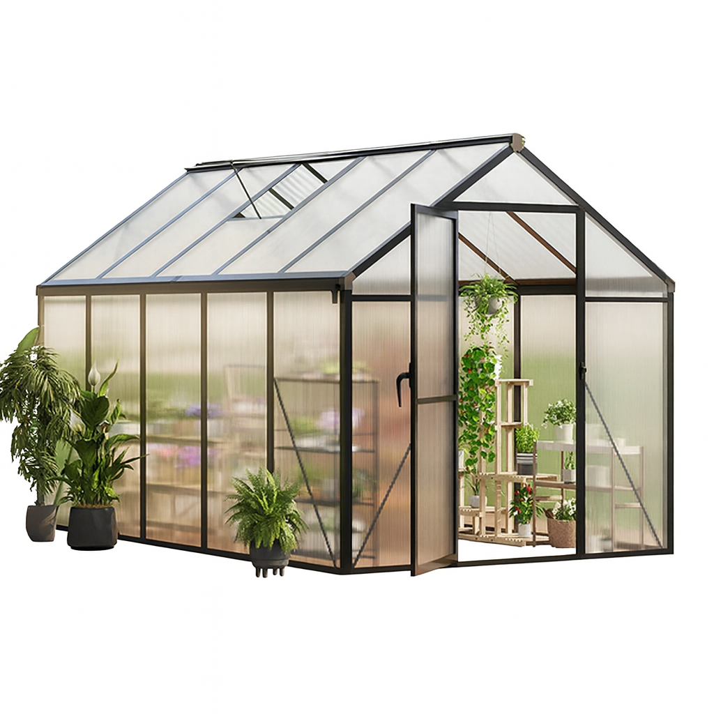 Greenhaus Gardening 6 × 10 ft Walk-In Polycarbonate Greenhouse